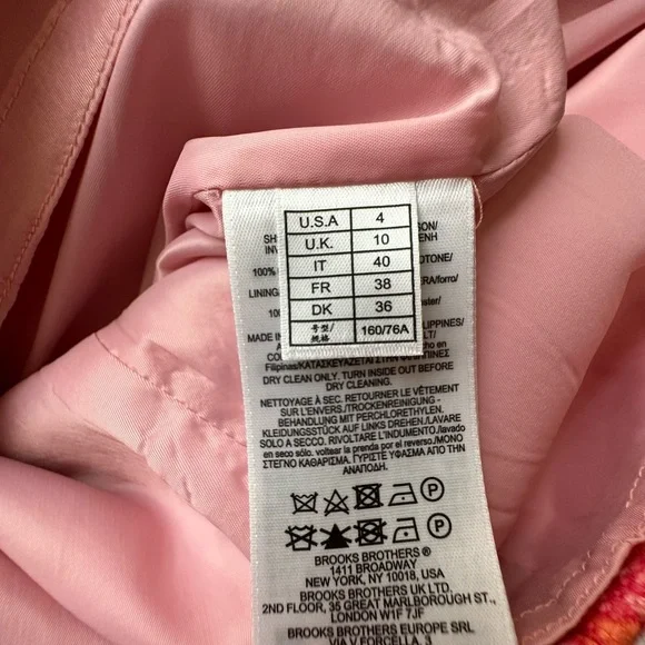 Brooks Brothers Women's Pink Orange Floral Print Zip Summer Shift Dress Sz 4 EUC - Picture 7 of 8